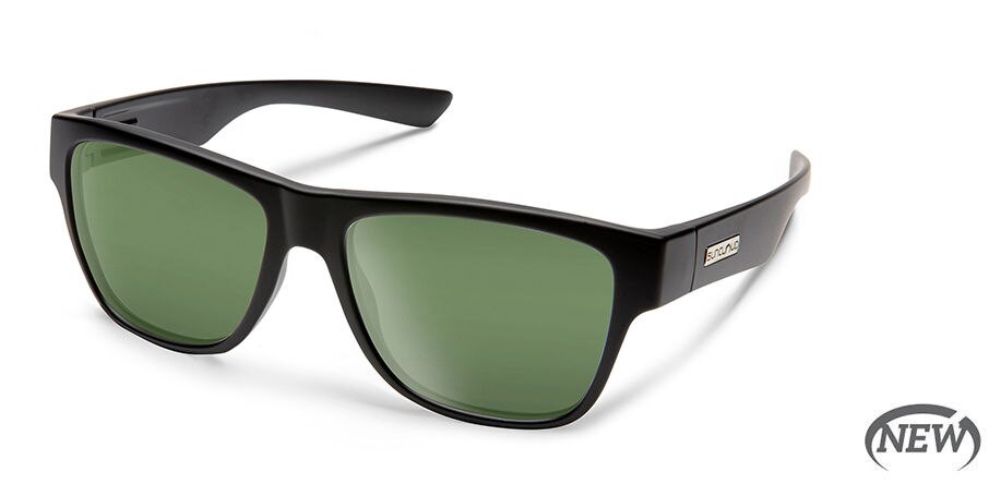Suncloud Redondo Sunglasses Polarized in Matte Black with Grey Green